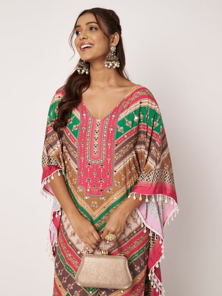 Women Printed Pakistani Top With Trousers
