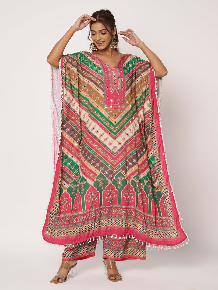 Women Printed Pakistani Top With Trousers
