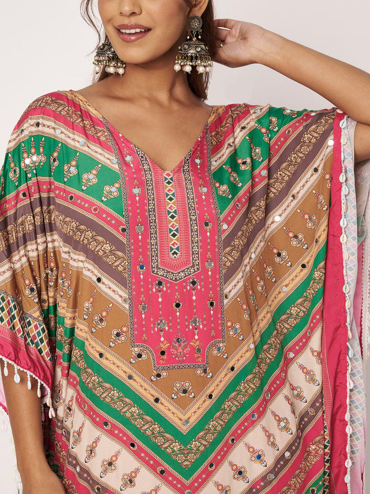 Women Printed Pakistani Top With Trousers
