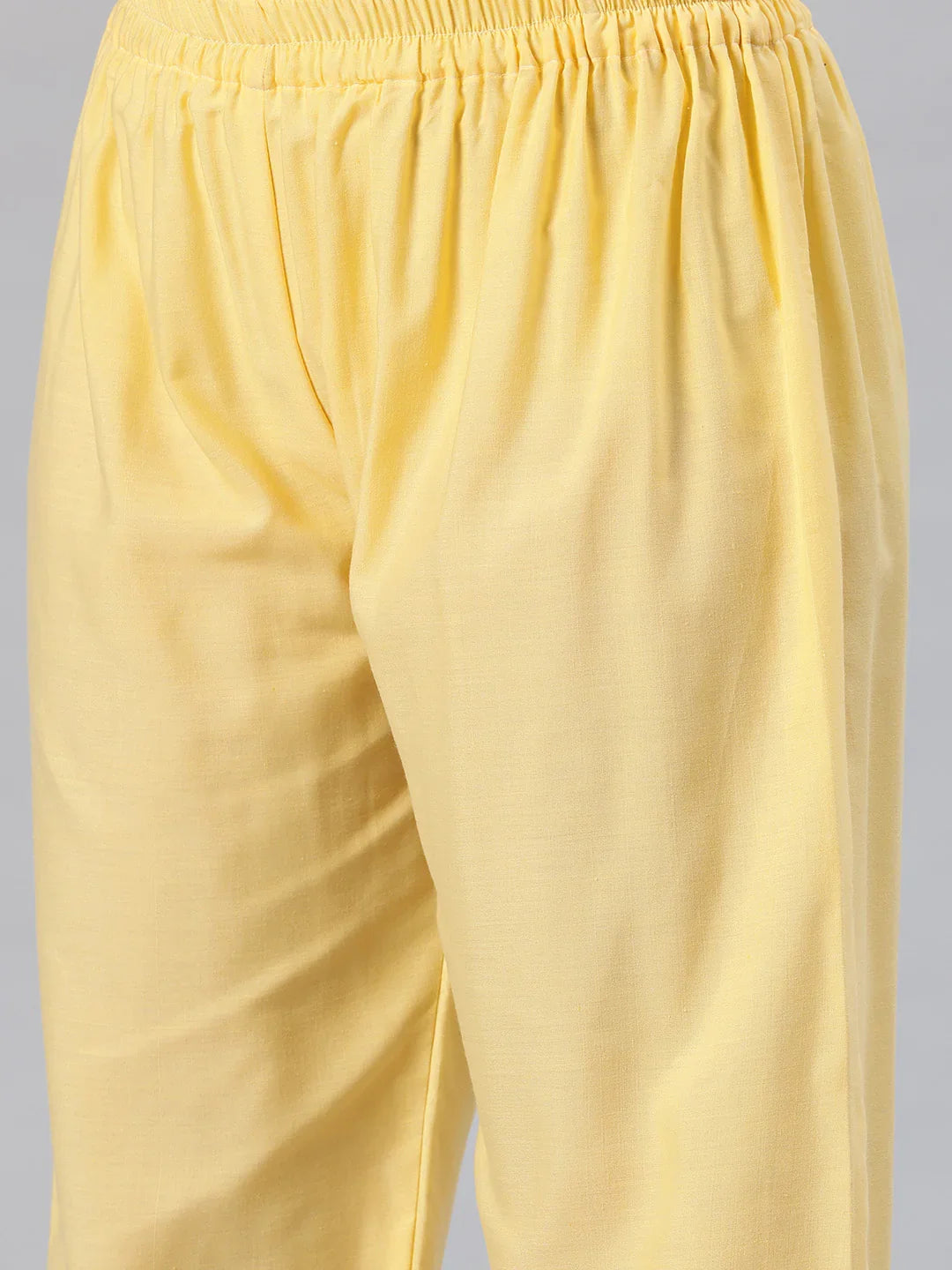 Yellow embroidered palazzo paired with multicolour kaftan kurta — women's festive co-ord set | SWI Stylish