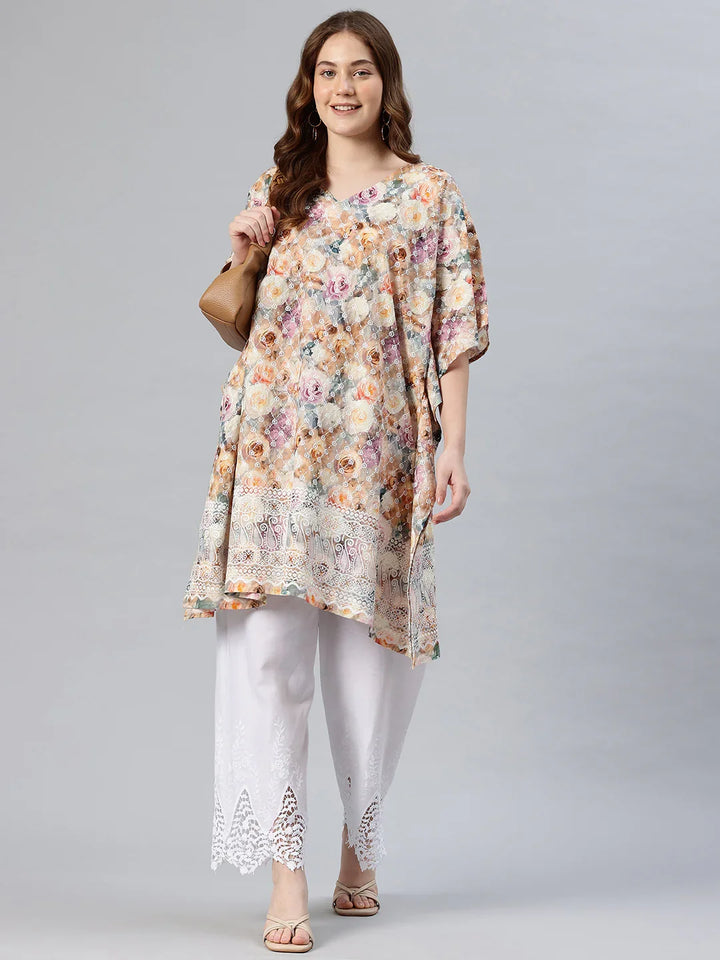 Women's mustard kaftan kurta set — casual festive summer wear India | SWI Stylish