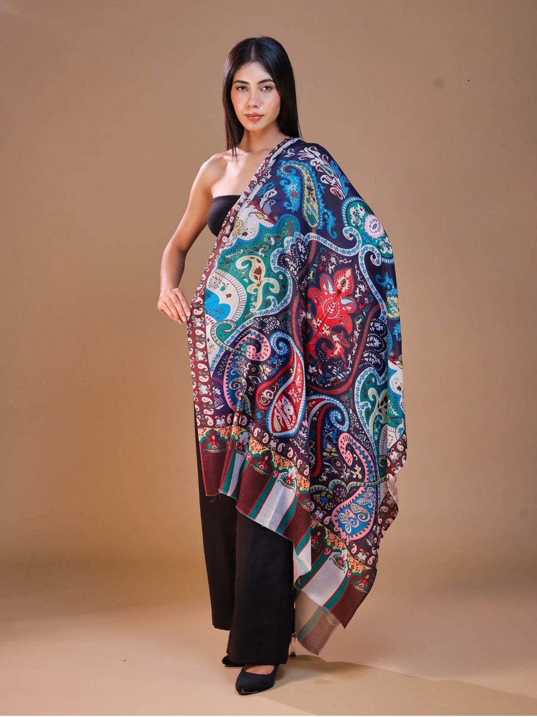 Women's Printed Floral Wool Shawl