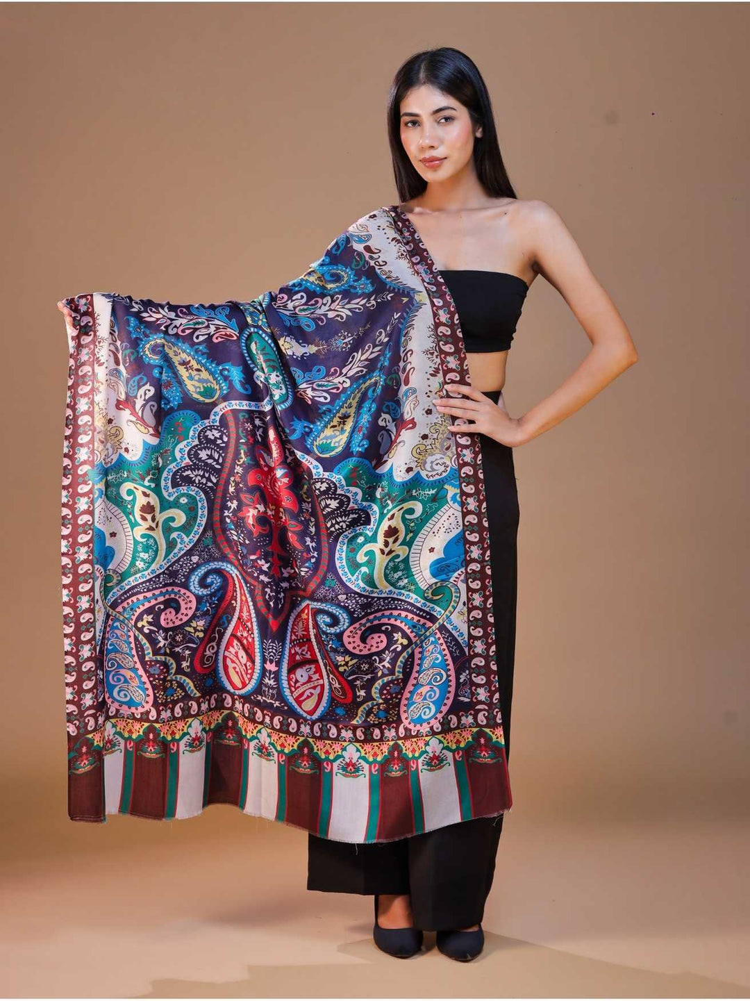 Women's Printed Floral Wool Shawl