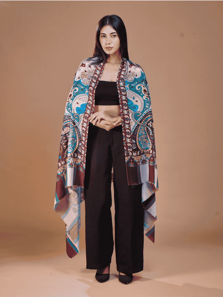 Women's Printed Floral Wool Shawl