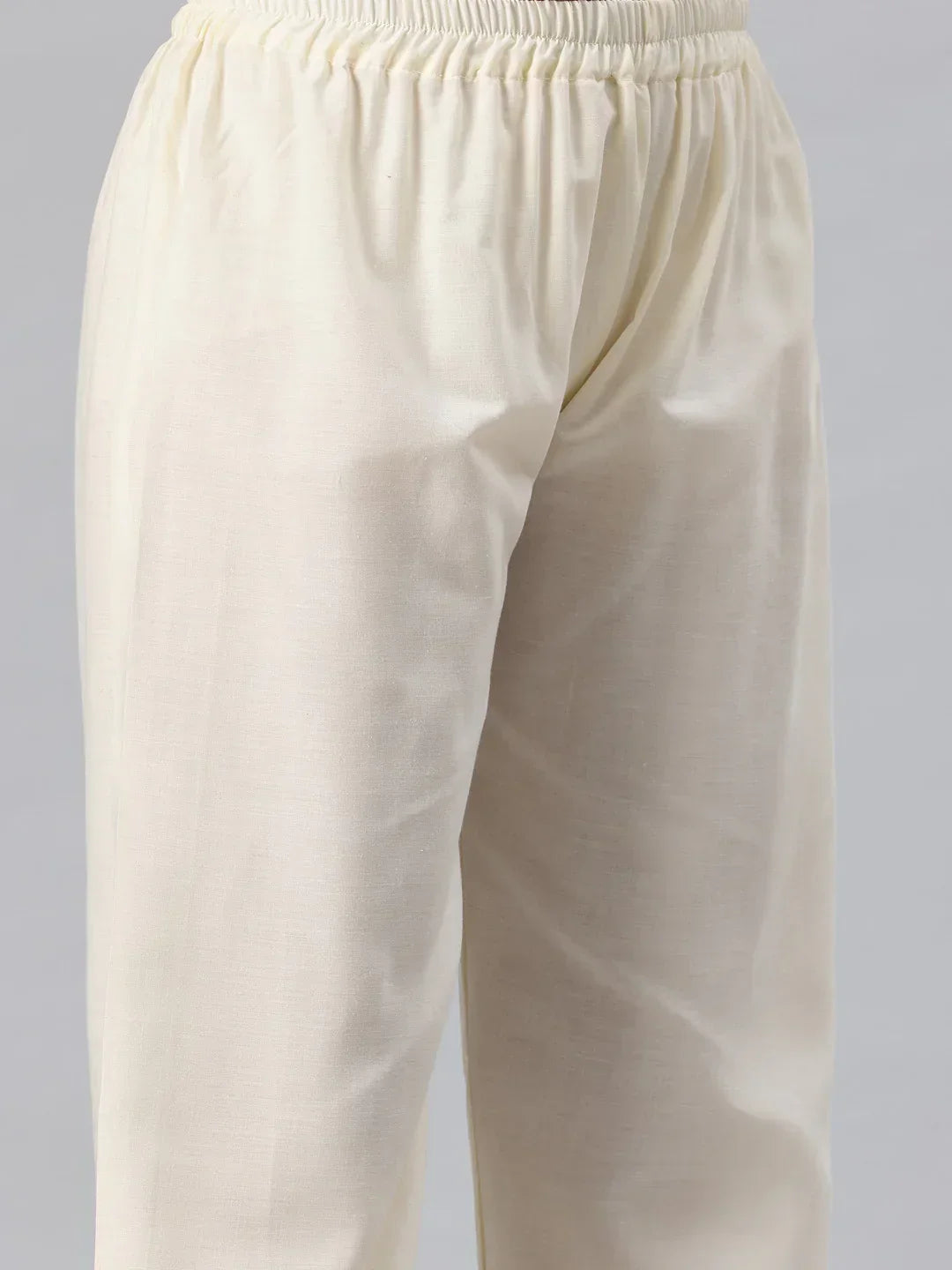 Cream embroidered palazzo paired with soft pink kaftan kurta — women's co-ord set India | SWI Stylish