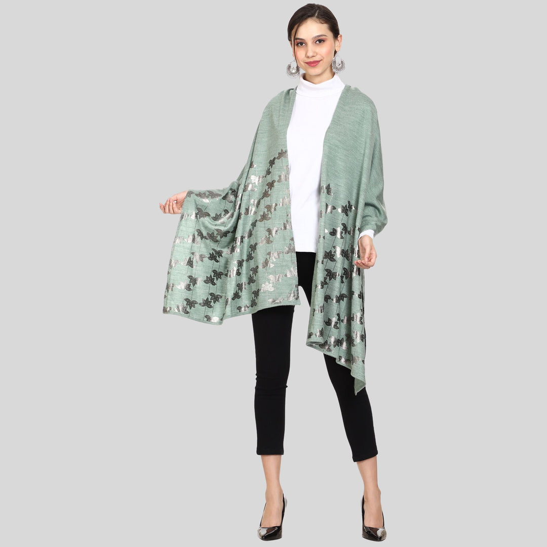Women’s Knitted Daffodil Foil Printed Stole
