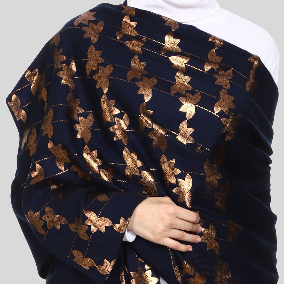 Women’s Knitted Daffodil Foil Printed Stole