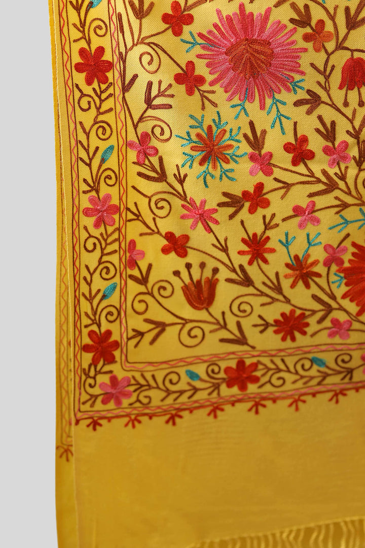 Women's Aari Embroidered Wool Stole