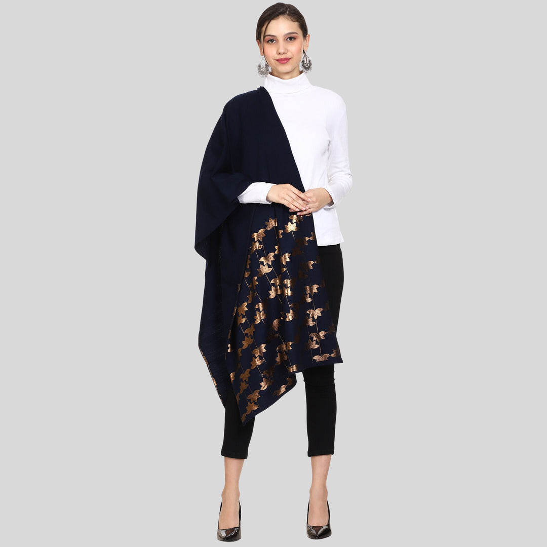 Women’s Knitted Daffodil Foil Printed Stole