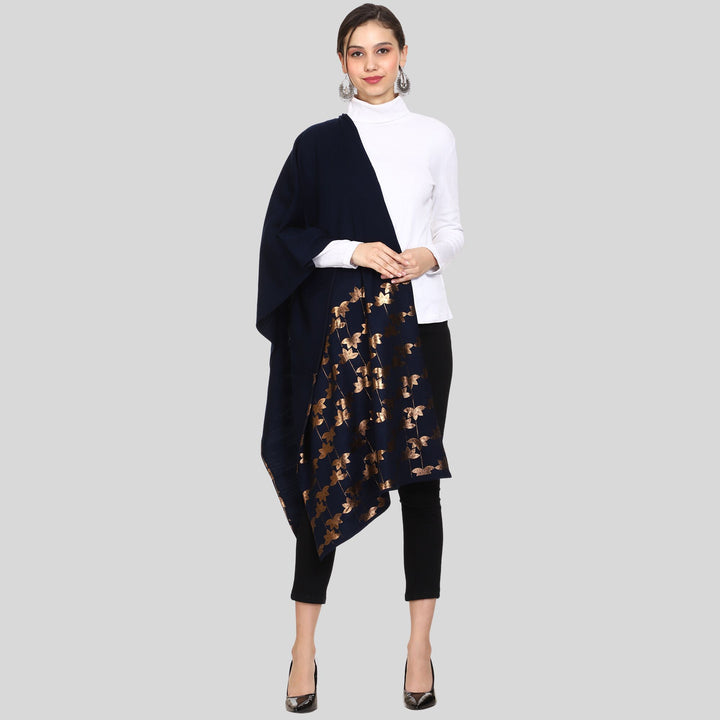 Women’s Knitted Daffodil Foil Printed Stole