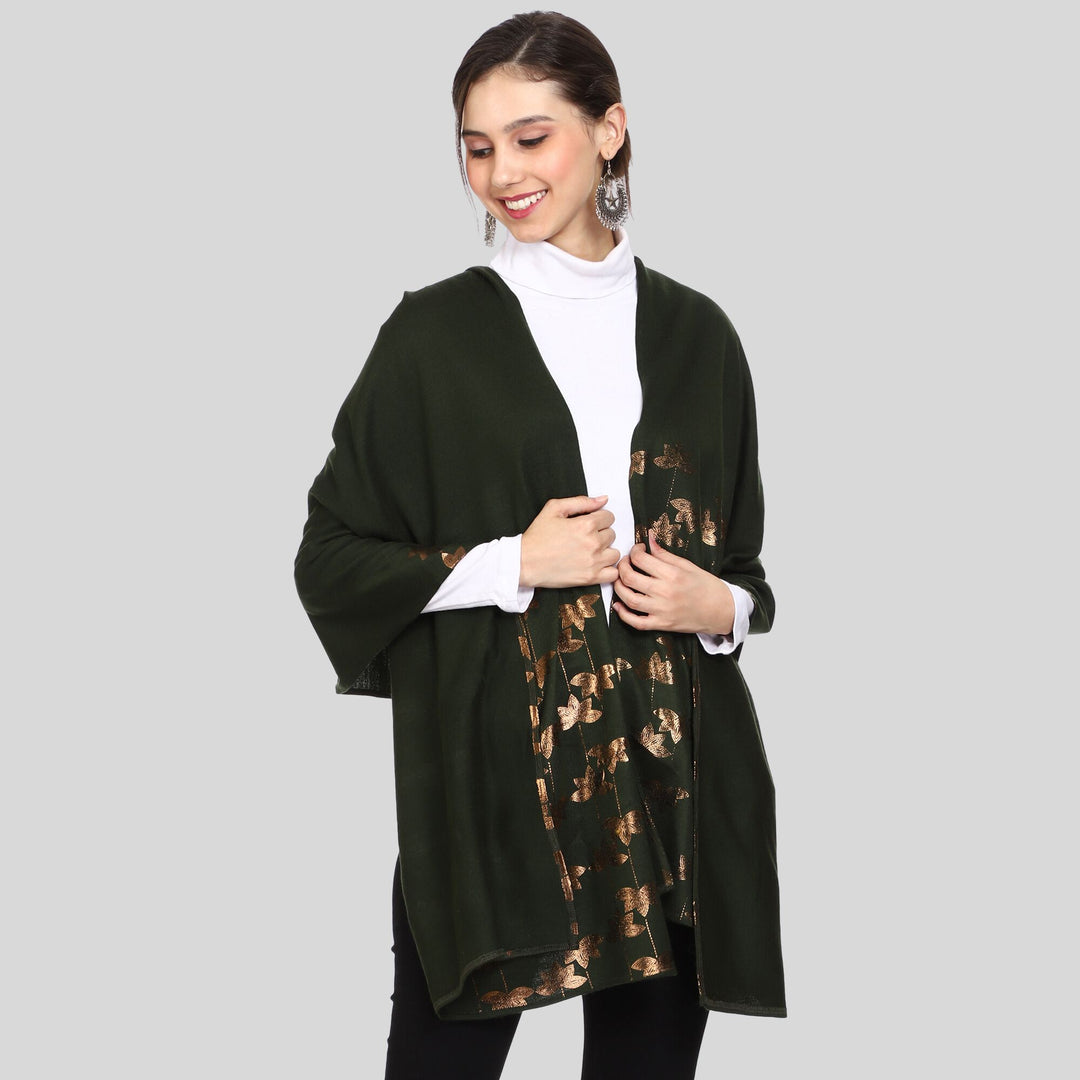 Women’s Knitted Daffodil Foil Printed Stole
