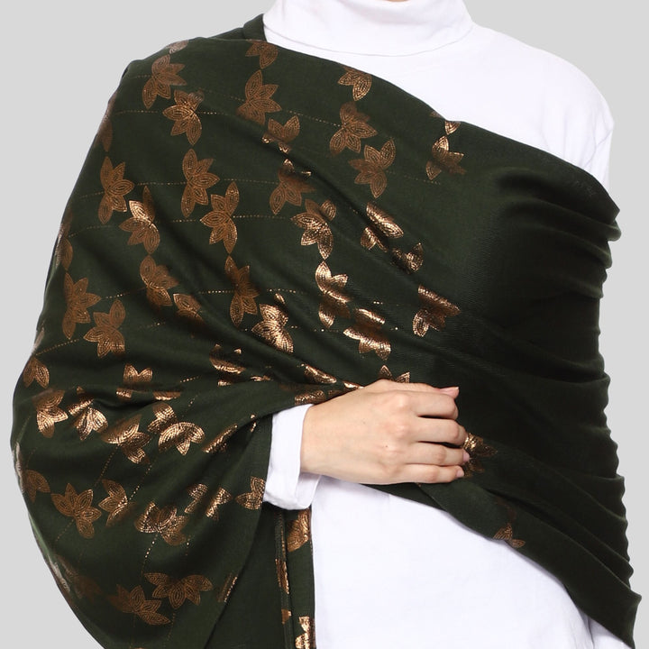 Women’s Knitted Daffodil Foil Printed Stole
