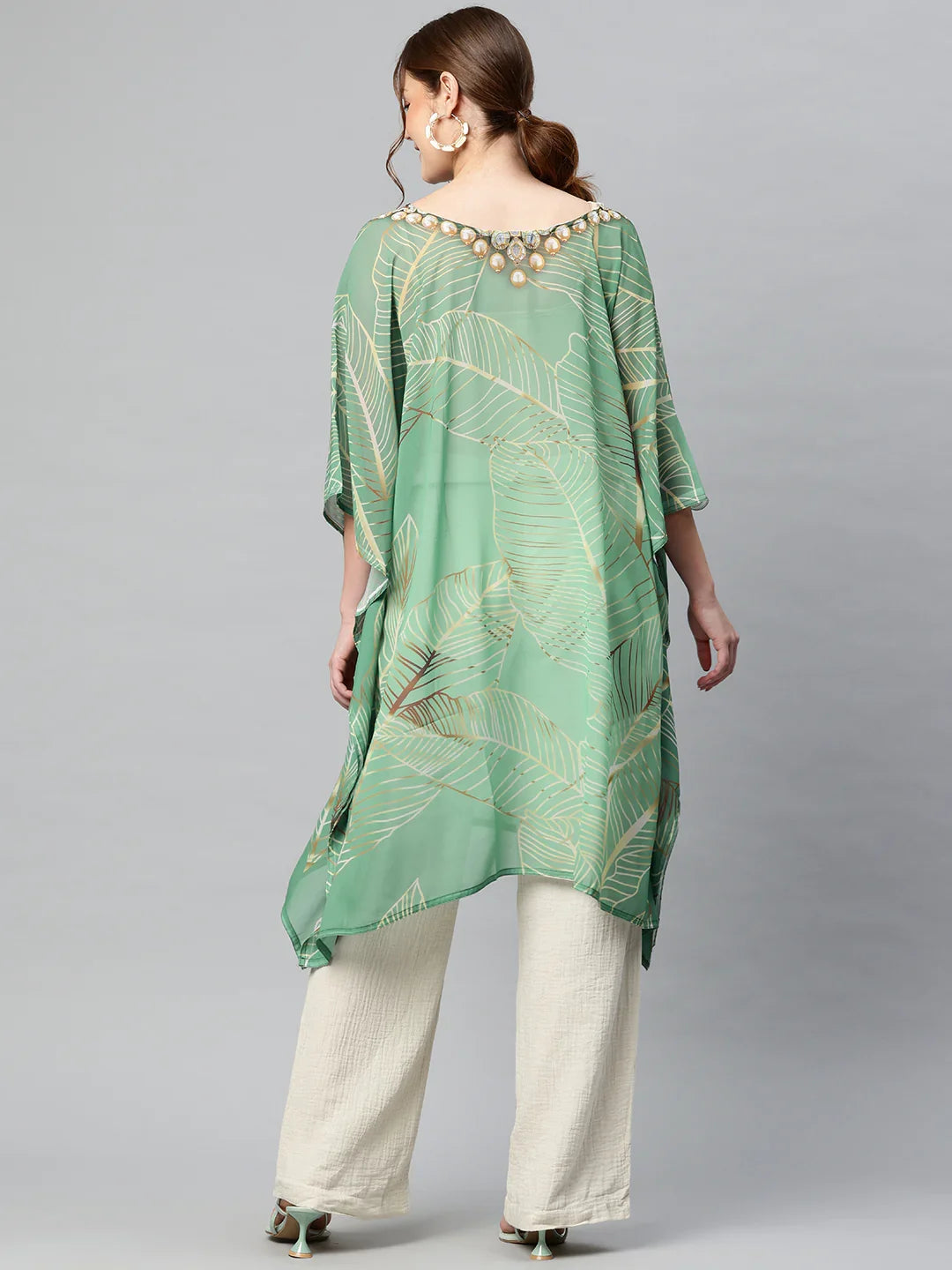 Women's Printed Beach Wear Kaftan - View 3 | Kashmiri Kaftan | SWI Stylish