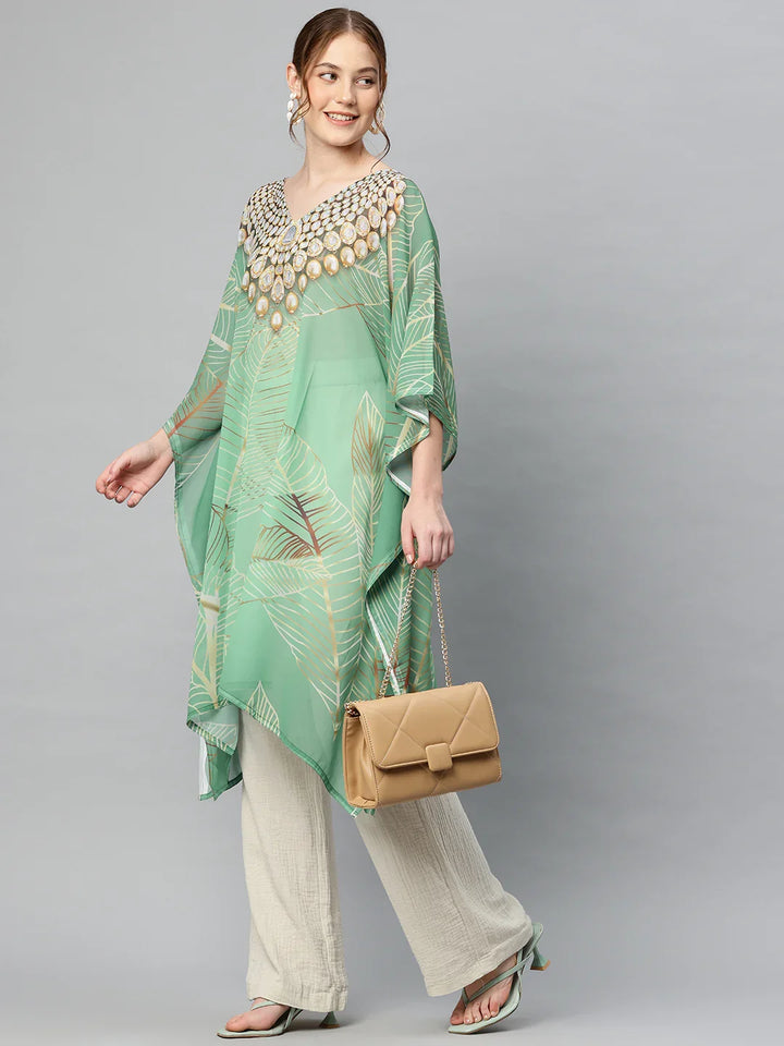 Women's Printed Beach Wear Kaftan - View 4 | Kashmiri Kaftan | SWI Stylish