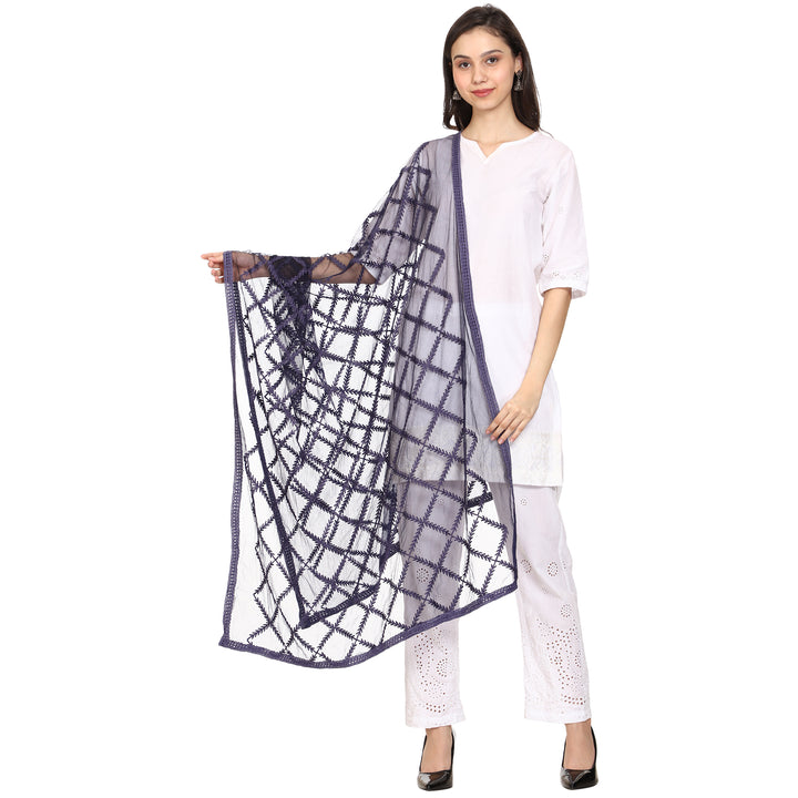 Women's Embroidered Nylon Net Dupatta