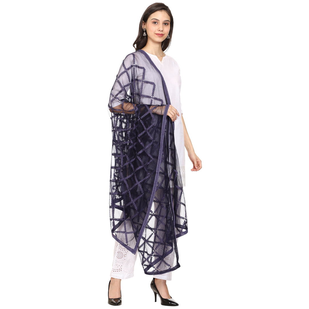 Women's Embroidered Nylon Net Dupatta