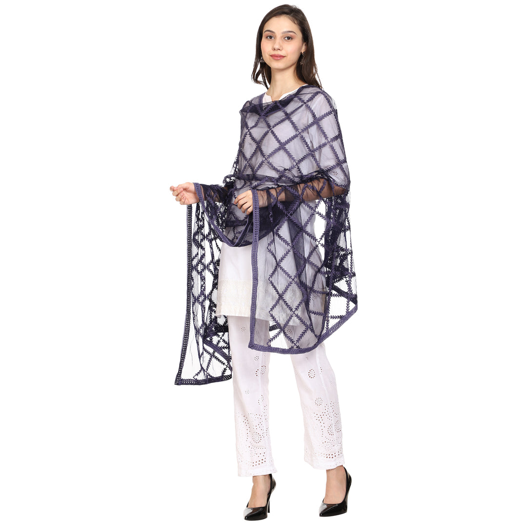 Women's Embroidered Nylon Net Dupatta