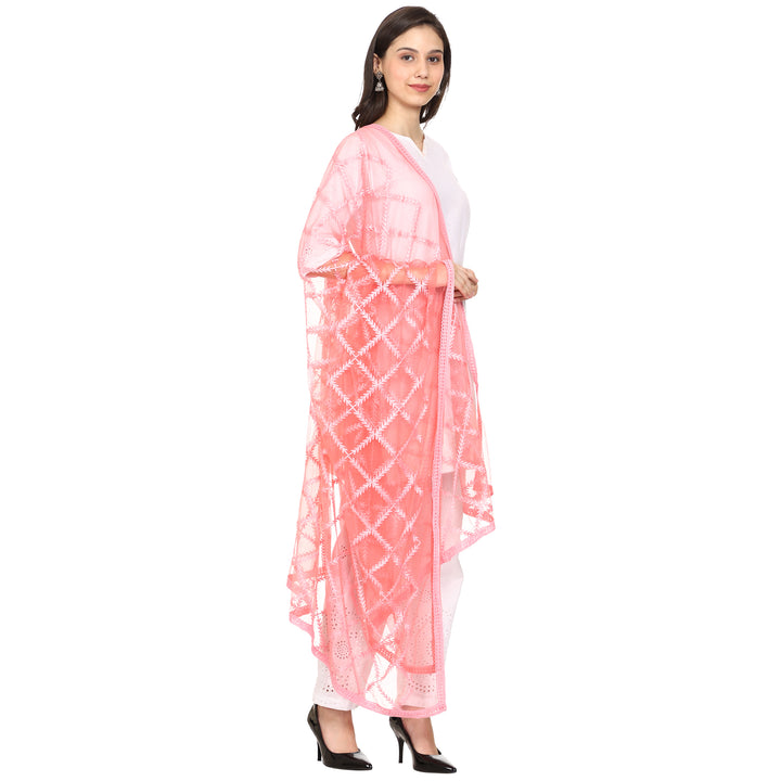Women's Embroidered Nylon Net Dupatta