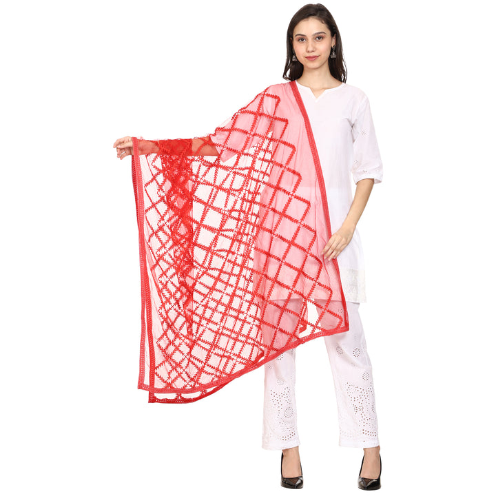 Women's Embroidered Nylon Net Dupatta