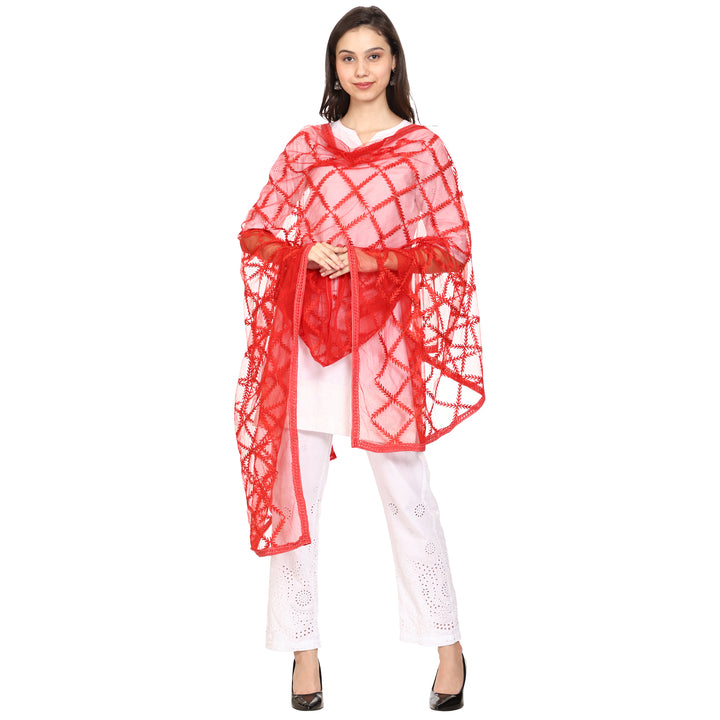 Women's Embroidered Nylon Net Dupatta