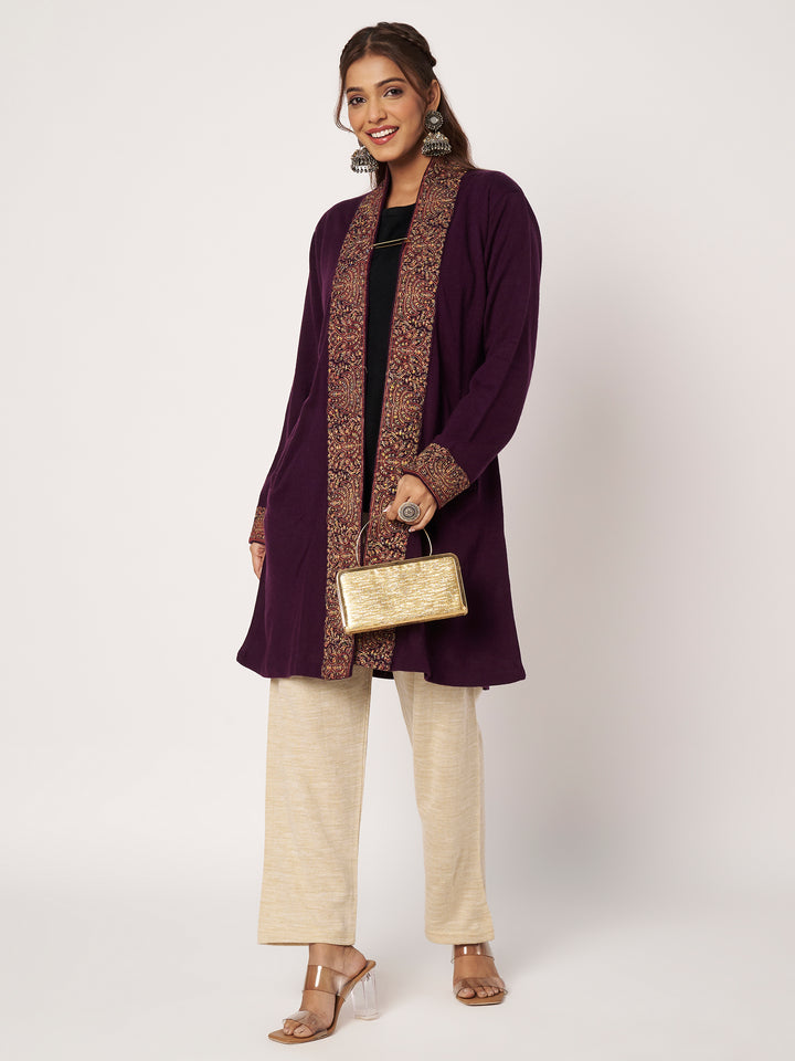 Womens Kashmiri Embroidred Woollen Shrug