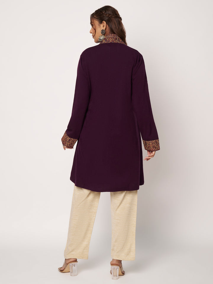 Womens Kashmiri Embroidred Woollen Shrug