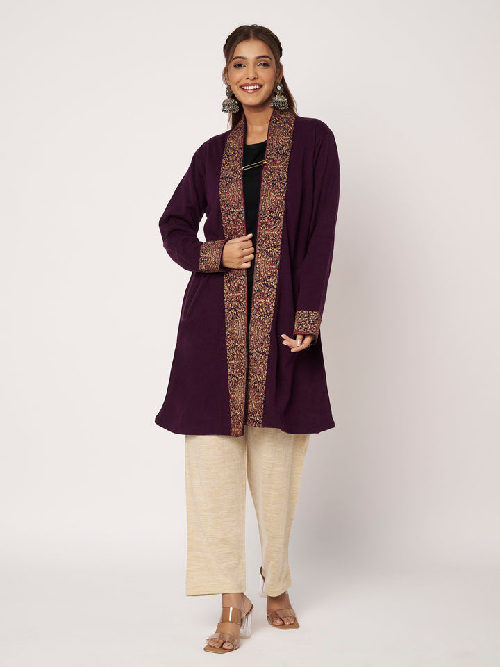 Womens Kashmiri Embroidred Woollen Shrug