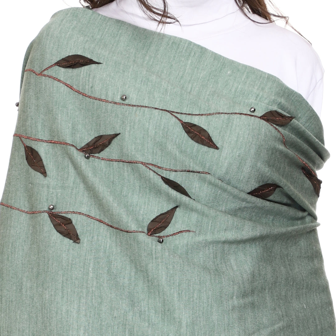 Women’s Knitted Daffodil Foil Printed Stole