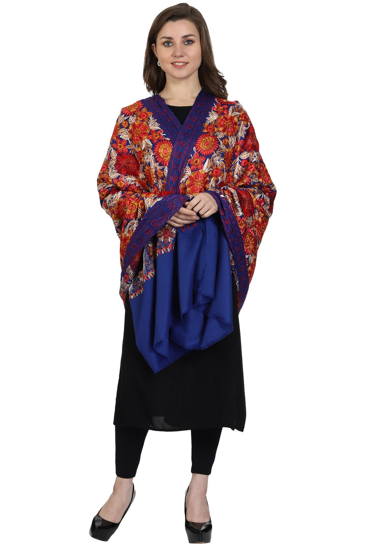 Women's Aari Embroidery Wool Shawl