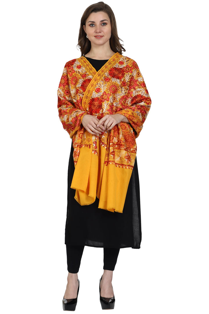 Women's Aari Embroidery Wool Shawl