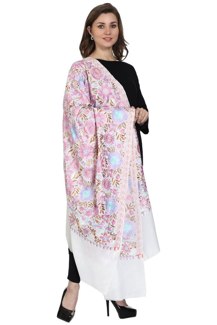 Women's Aari Embroidery Wool Shawl