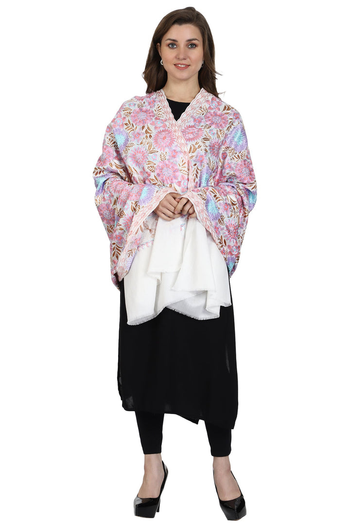 Women's Aari Embroidery Wool Shawl