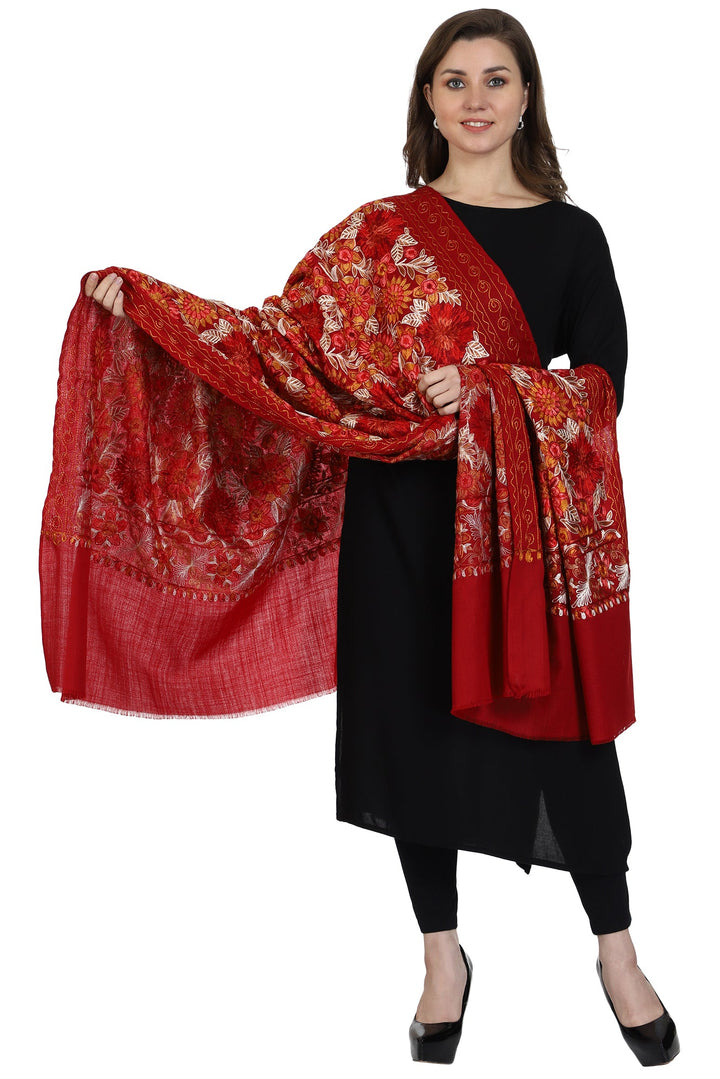 Women's Aari Embroidery Wool Shawl
