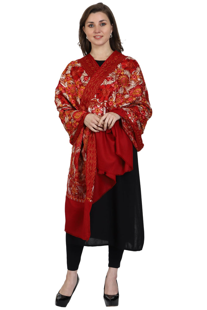 Women's Aari Embroidery Wool Shawl