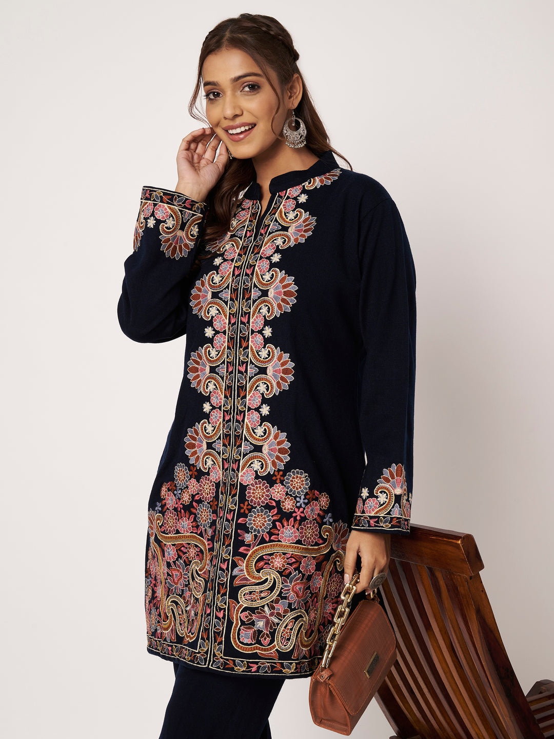 Women's Kashmiri Embroidered Co-ords – Kurta and Trousers
