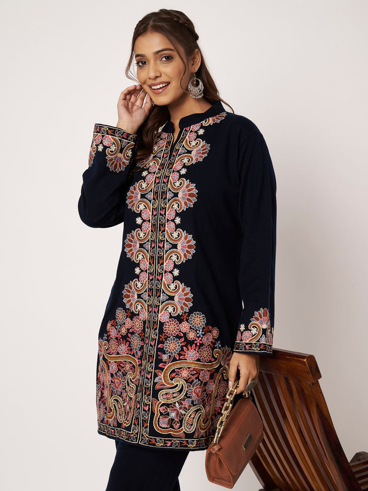 Women's Kashmiri Embroidered Co-ords – Kurta and Trousers
