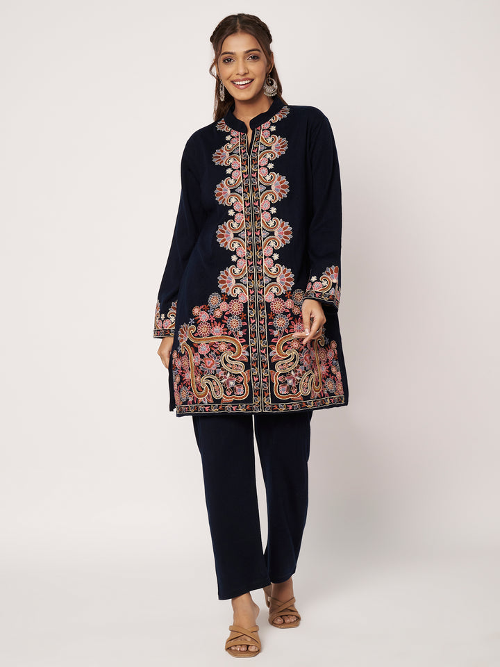 Women's Kashmiri Embroidered Co-ords – Kurta and Trousers