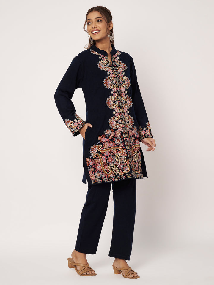 Women's Kashmiri Embroidered Co-ords – Kurta and Trousers