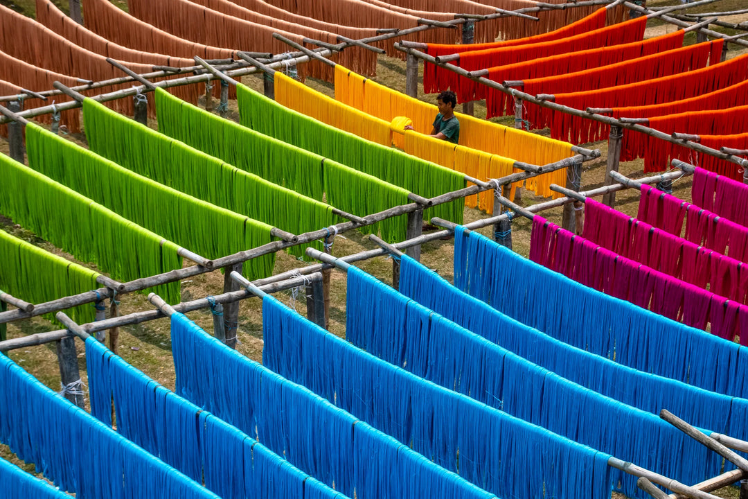 Natural yarns dyed with soft chemicals that do not harm the skin