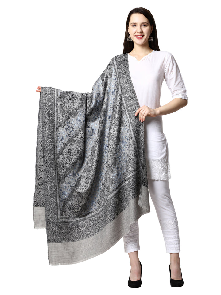 Women's Aari Embroidery Jammawar Wool Shawl