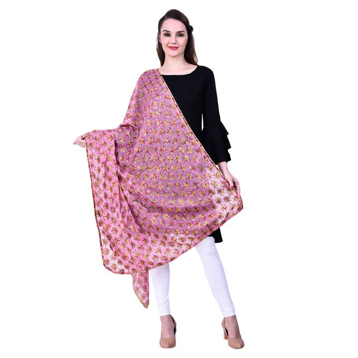 Women's Phulkari Chiffon Dupatta with Sequins