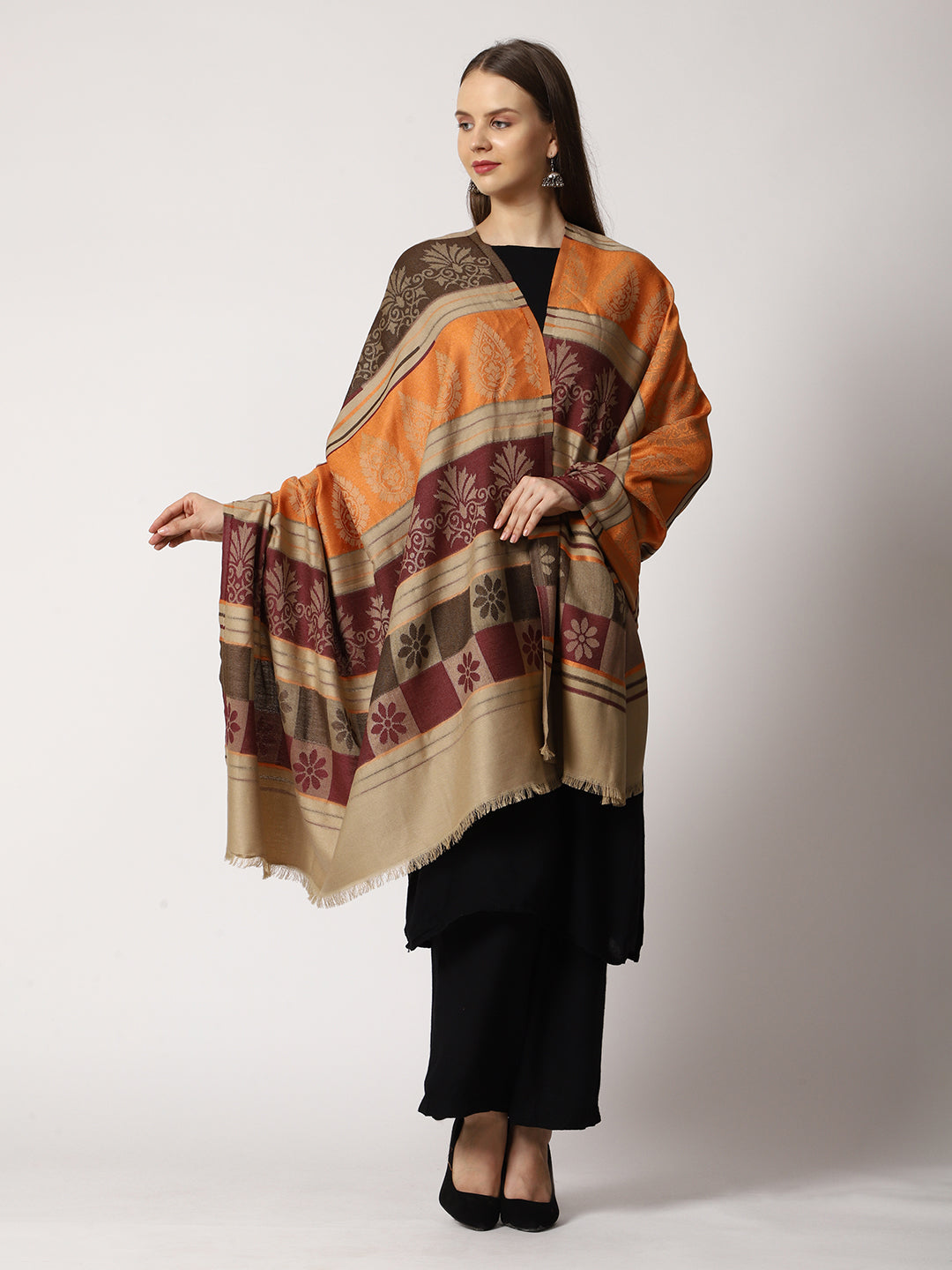 Women's Jamawar Wool Shawl