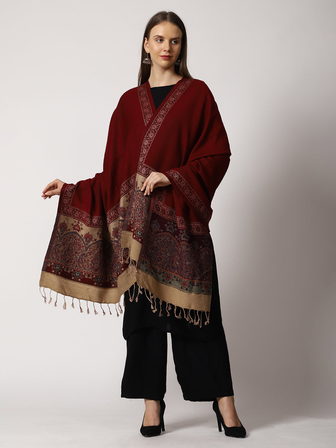Women's Jamawar Wool Shawl